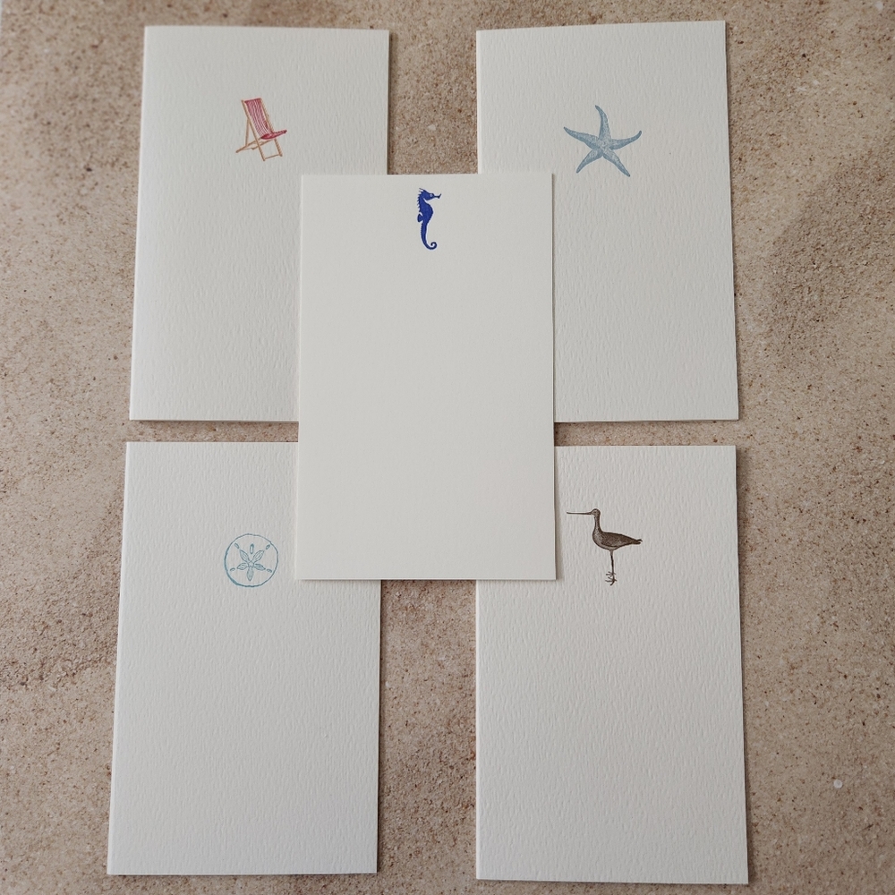 Set of "Seaside" Letterpress Notecards